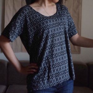 Loft Round Neck Pattern Top